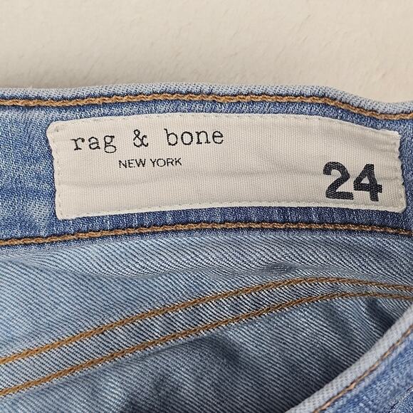 Rag & Bone Jeans Ankle Skinny 24 Women’s Light Wash Denim Ankle Cuff Detail - Picture 7 of 11